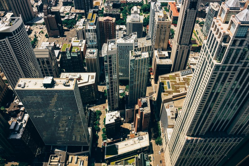 building skyscraper cityscape and aerial 4k