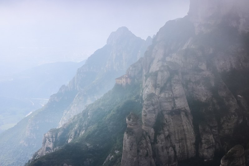 nature spain fog and mountain 4k