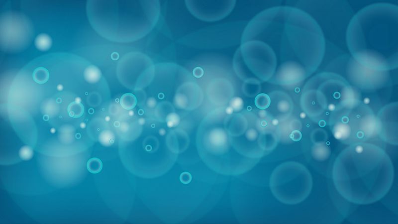 circles, bubbles, blue, 4k