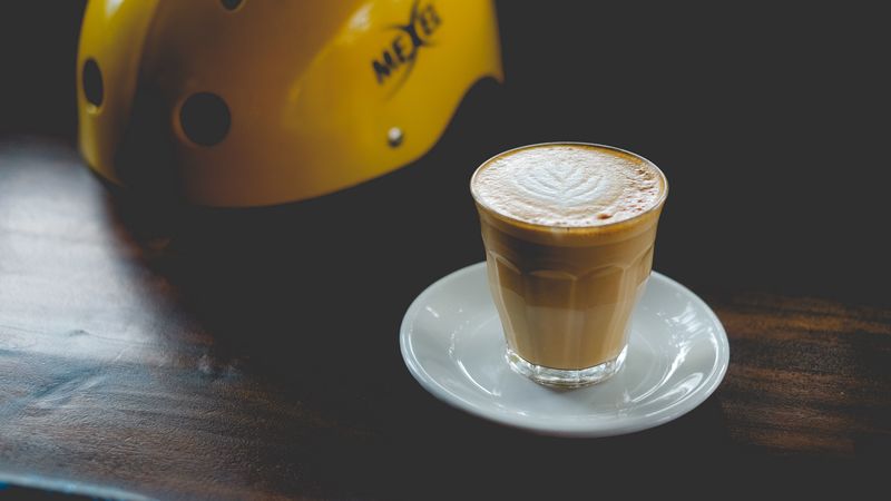 coffee, cappuccino, glass, foam, 4k