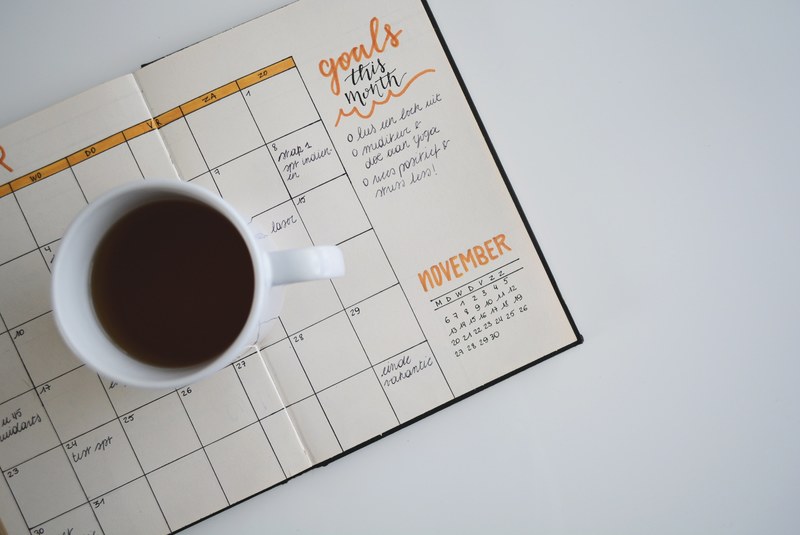 bullet journal agenda coffee and journal 4k