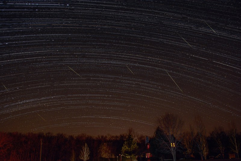 midwestern view of geminid meteor shower 4k