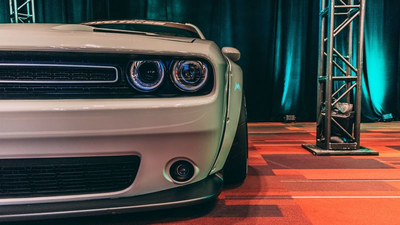 auto, headlights, front view, 4k