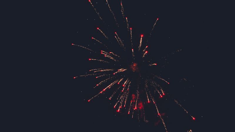 salute, sky, night, fireworks, 4k