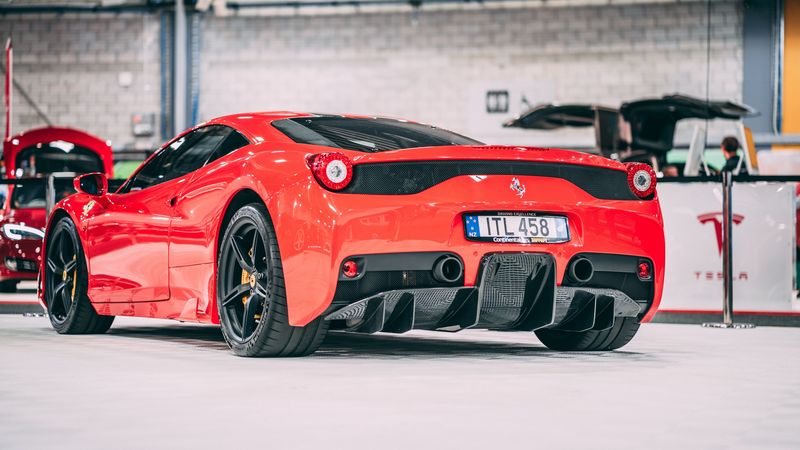 auto, side view, sports car, red, 4k