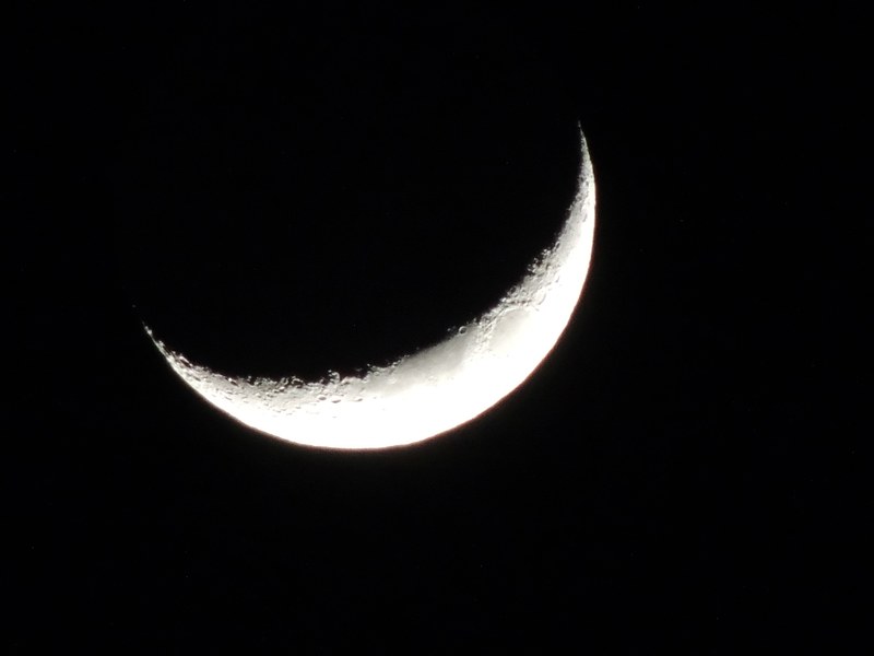 astrophotography night night sky and crescent moon 4k