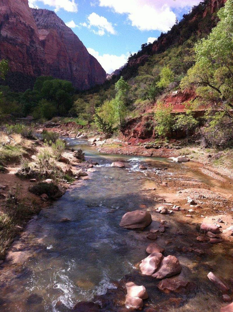 zion rock and stream hd, 4k