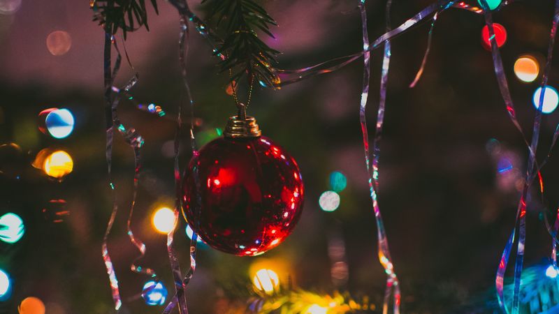 christmas tree, ball, fir, new year, christmas, 4k