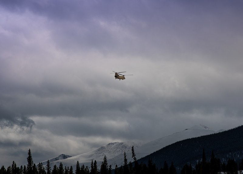 mountain cloud rescue equipment and helicopter 4k