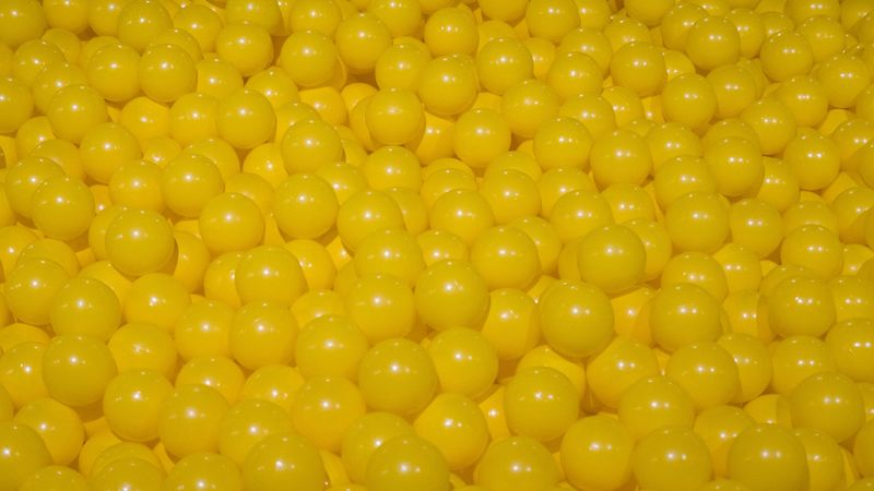 balls, yellow, shapes, 4k