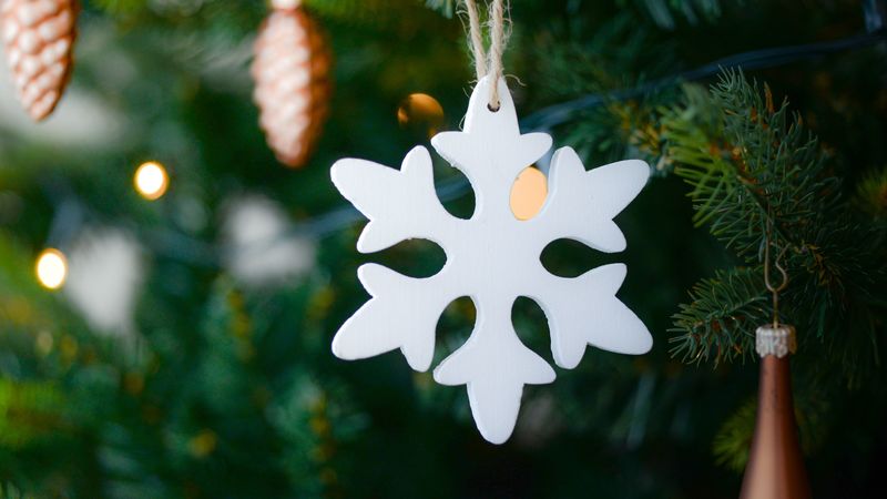 snowflake, christmas tree, decoration, 4k
