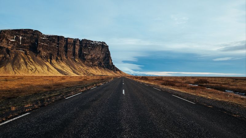 road, marking, hill, 4k