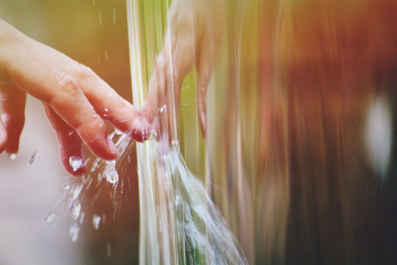 nature touching finger and hand 4k