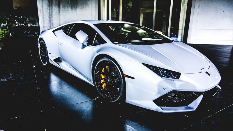 auto, side view, sports car, white, 4k