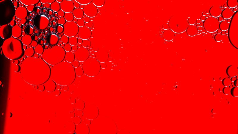 bubbles, water, red, 4k