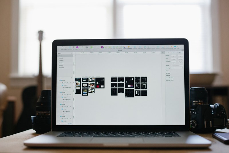 computer mockup nikon and camera 4k