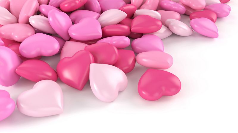 heart, shape, pink, 4k