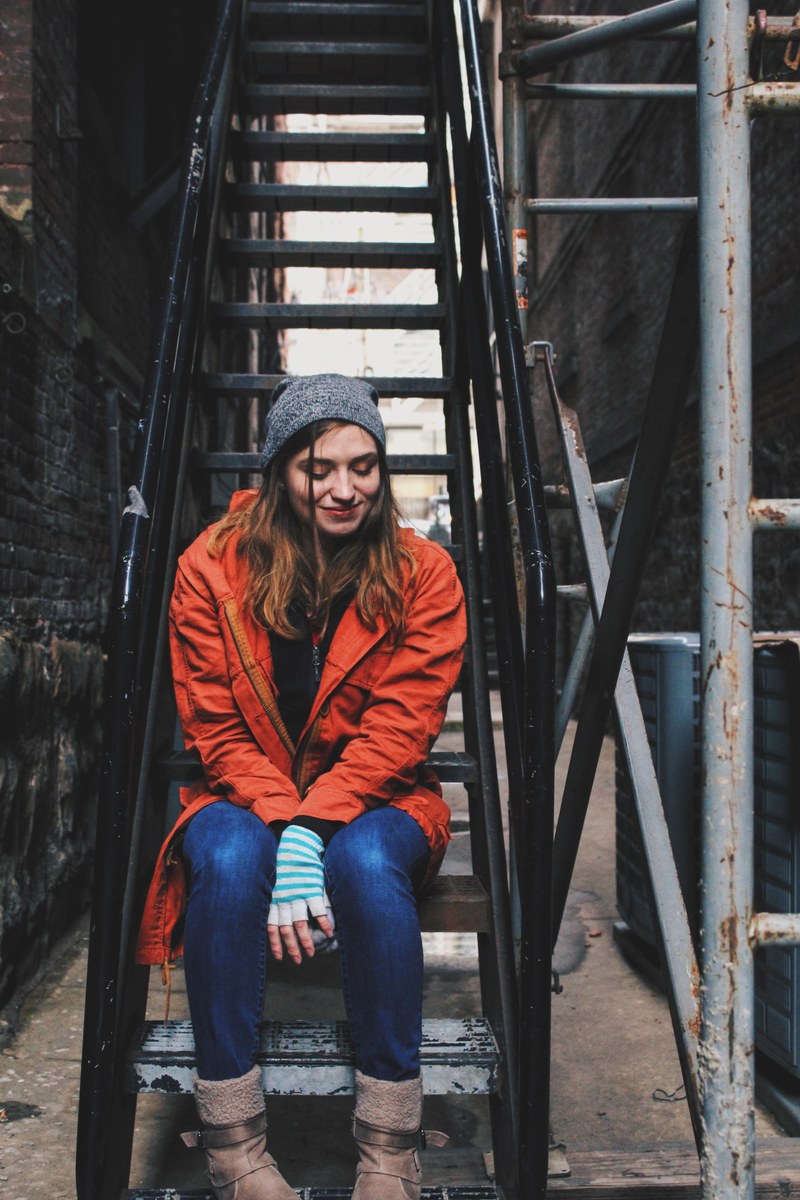 portrait alley stair and orange hd, 4k