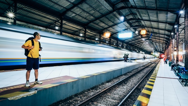 long exposure train station and train 4k