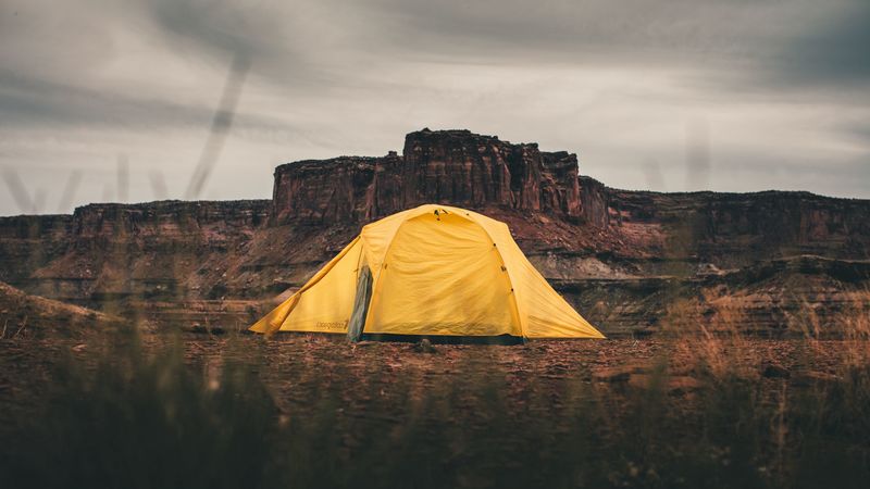 tent, camping, mountains, nature, 4k