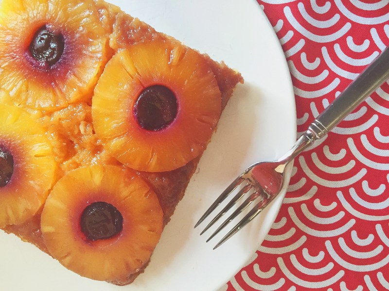 cake pineapple upside down food dessert 4k