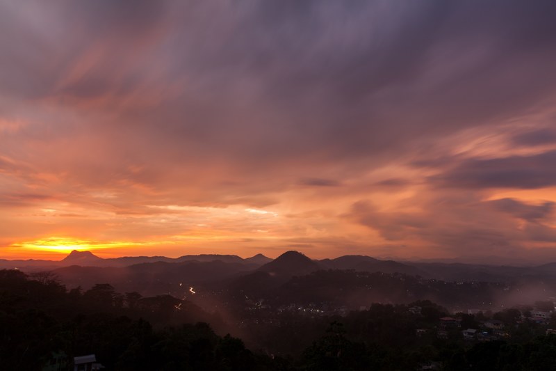 kandy sri lanka sunset and mountain 4k