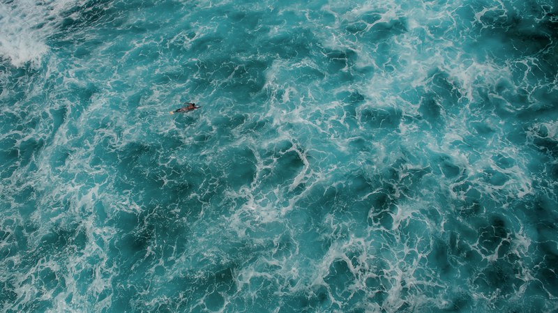 beach person wafe and water 4k