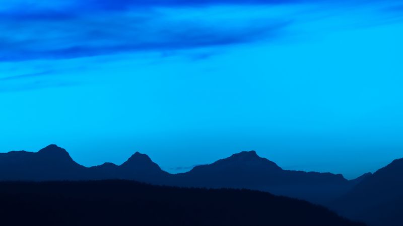 mountains, sky, horizon, 4k