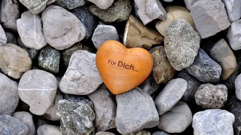 heart, stones, love, inscription, 4k