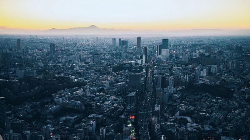 minato, japan, skyscrapers, city, view from above, 4k