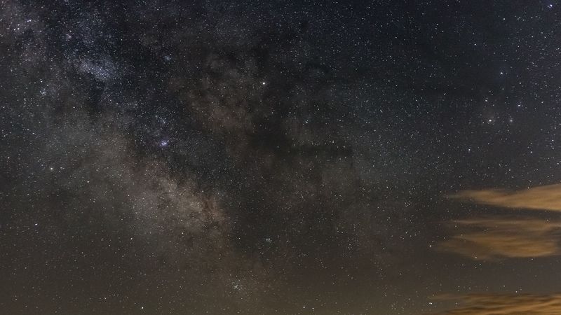 starry sky, galaxy, sky, night, brown, 4k