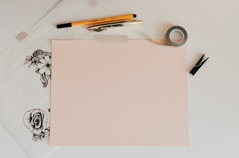 feminine paper flat lay 4k