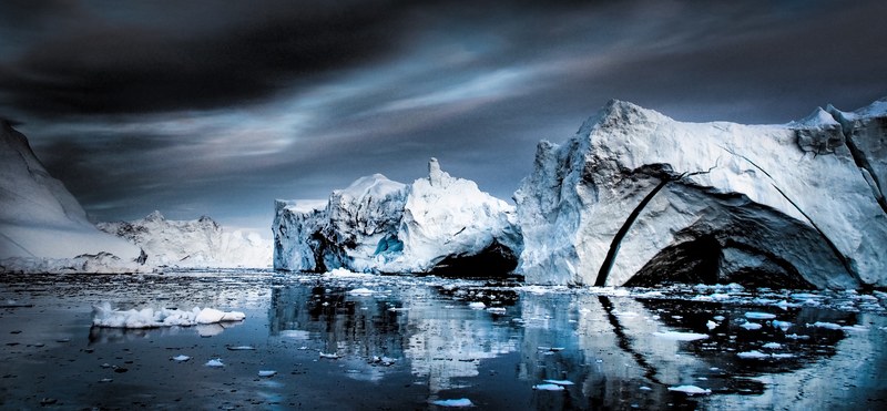 rock iceberg glacier and water 4k