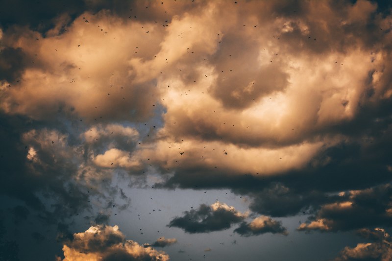cloud sky cumulus and dusk 4k