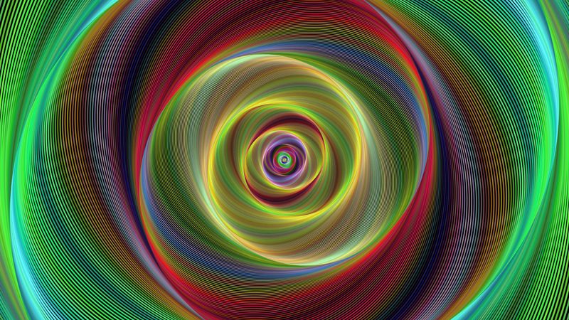 spiral, rotation, fractal, lines, 4k