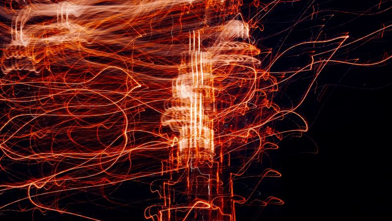 long exposure, glow, black, 4k