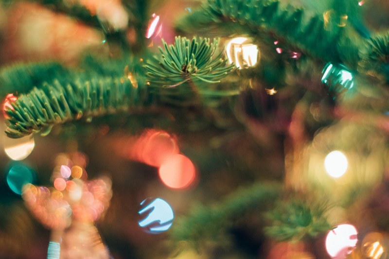 bokeh christmas tree christmas light and angel 4k