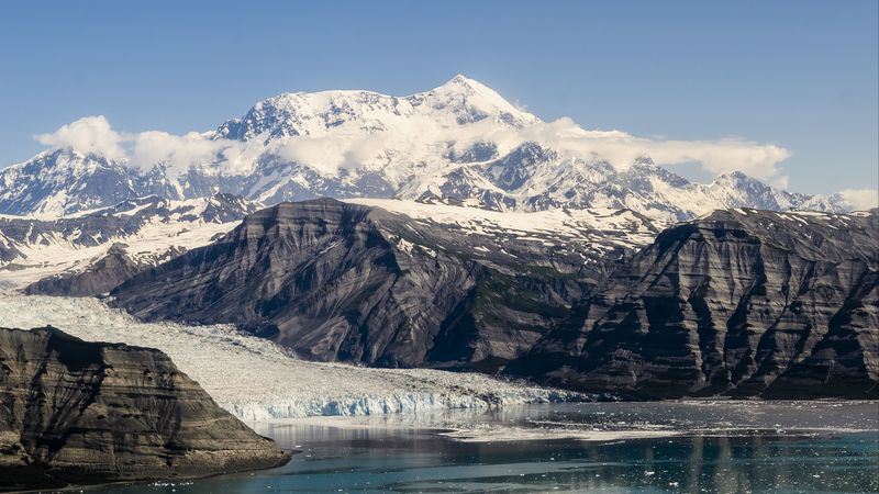 alaska, national park, mountains, shore, 4k