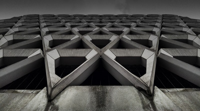 building concrete geometric and architecture 4k