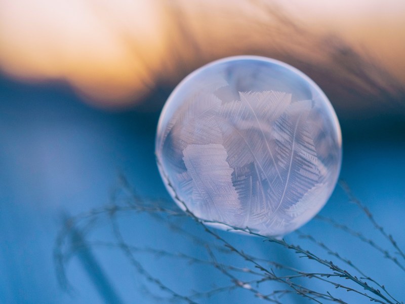bubble frozen frozen bubble and sunrise 4k