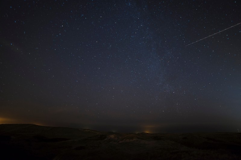 star night night sky and shooting star 4k