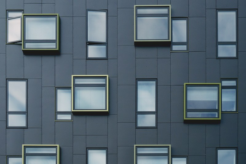window building architecture and facade 4k