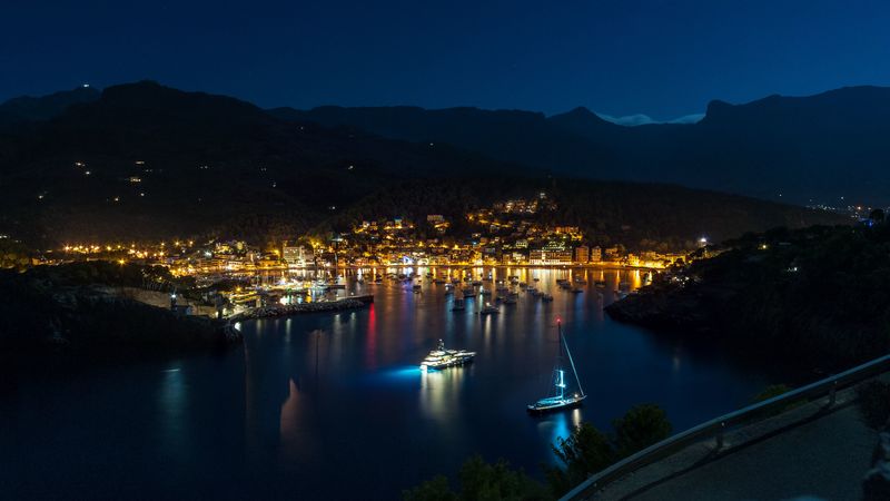 majorca, spain, night, shore, 4k