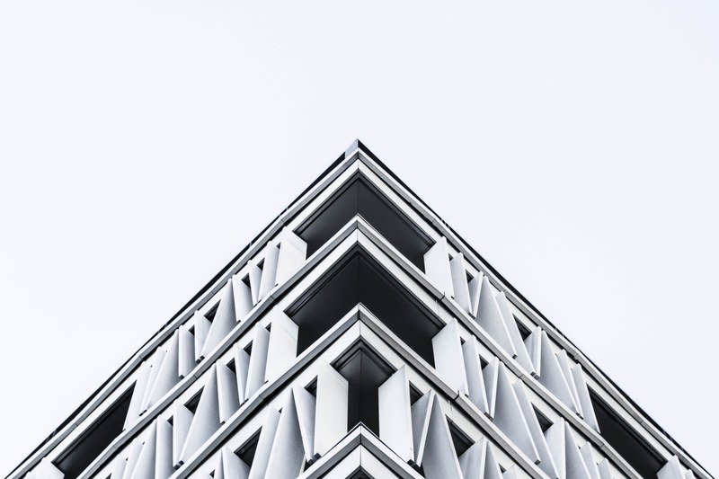 a geometric architecture design of a building in madrid, _monochrome design in madrid 4k