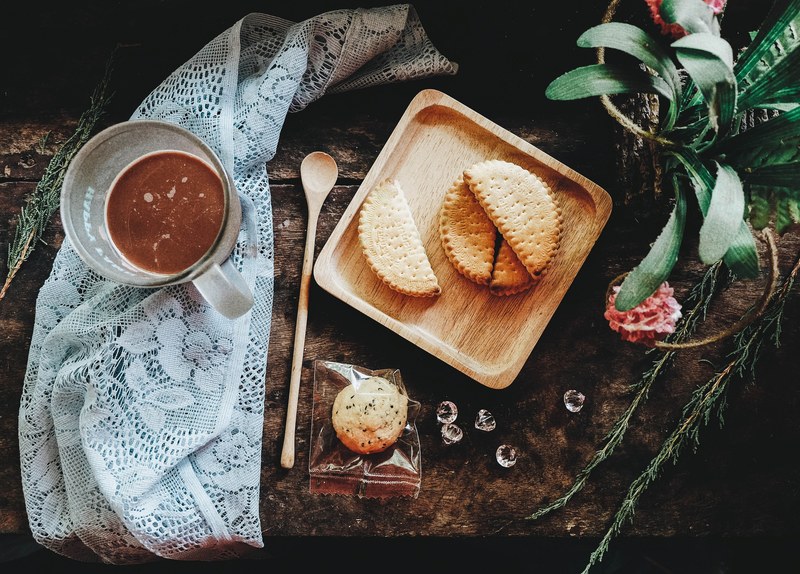 food cookie biscuit and napkin 4k