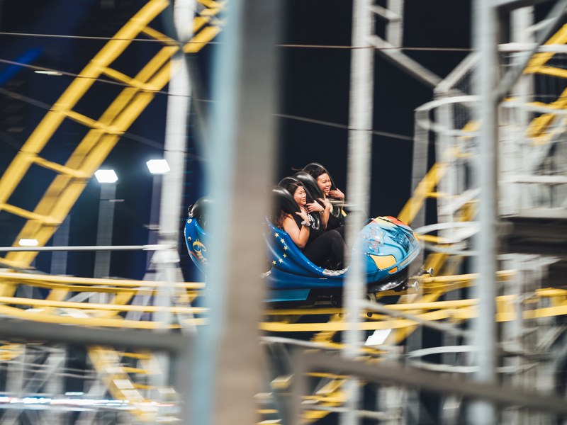 roller coaster theme park funfair and ride 4k