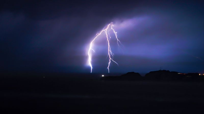 lightning, thunderstorm, sky, night, 4k