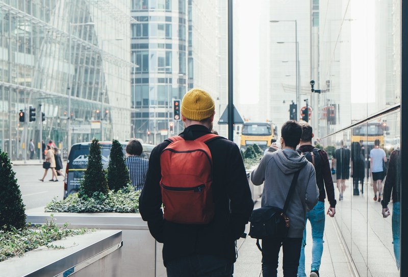 rucksack hat walking and person 4k