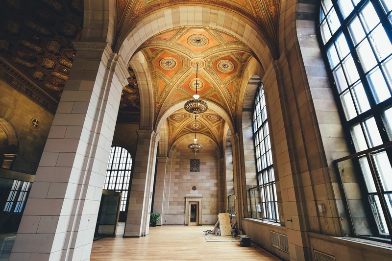 window arch interior and building 4k