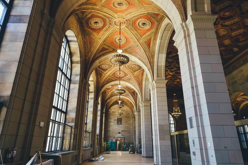 interior arch window and pillar 4k